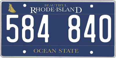 RI license plate 584840