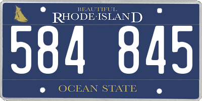 RI license plate 584845