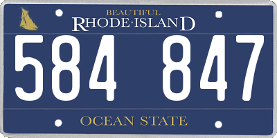 RI license plate 584847