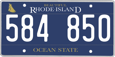 RI license plate 584850