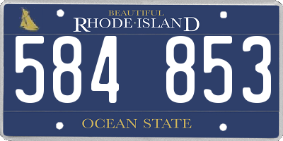 RI license plate 584853