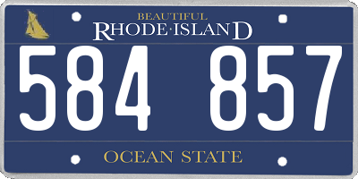 RI license plate 584857