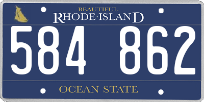 RI license plate 584862