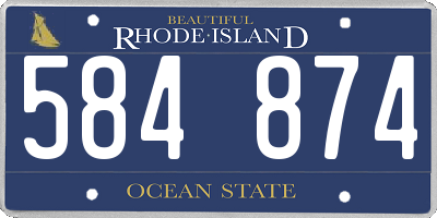 RI license plate 584874
