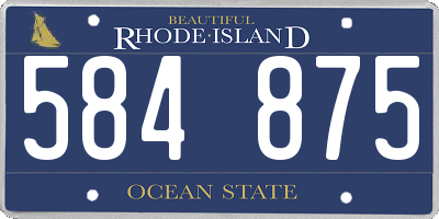 RI license plate 584875