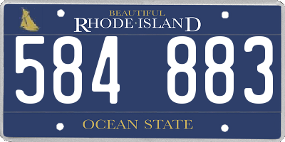 RI license plate 584883