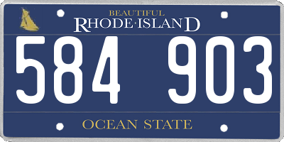RI license plate 584903