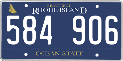 RI license plate 584906