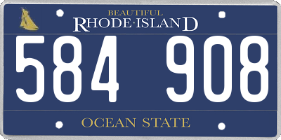 RI license plate 584908
