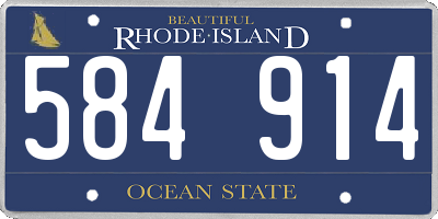RI license plate 584914
