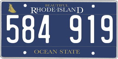 RI license plate 584919