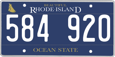 RI license plate 584920