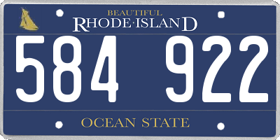 RI license plate 584922