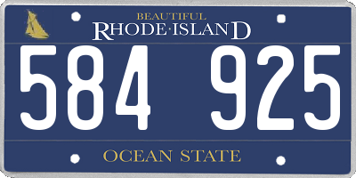 RI license plate 584925