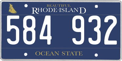 RI license plate 584932