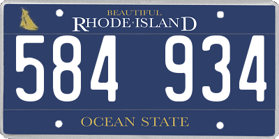 RI license plate 584934