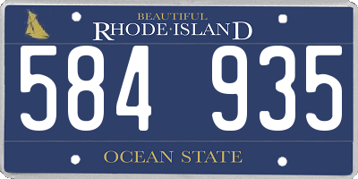 RI license plate 584935