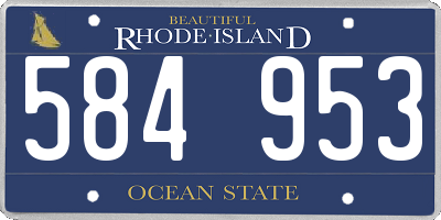 RI license plate 584953