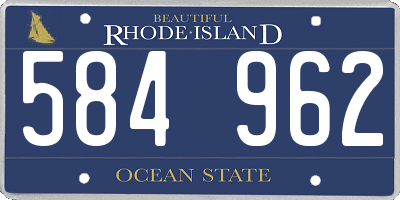 RI license plate 584962