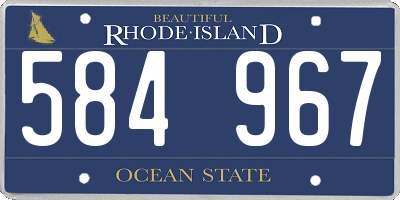 RI license plate 584967