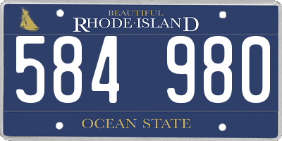 RI license plate 584980