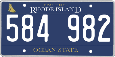 RI license plate 584982