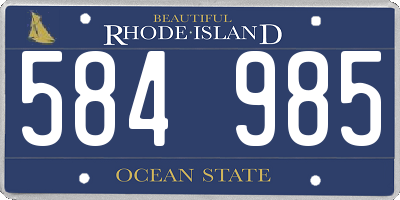 RI license plate 584985