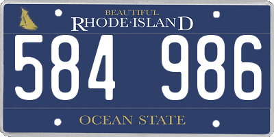 RI license plate 584986