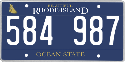 RI license plate 584987