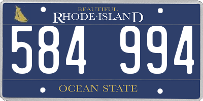 RI license plate 584994