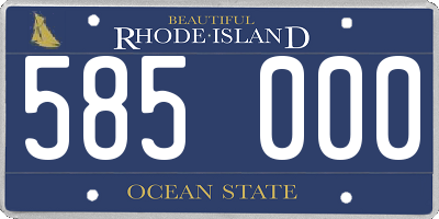 RI license plate 585000