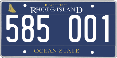 RI license plate 585001