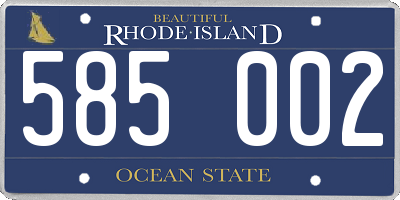 RI license plate 585002