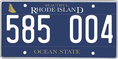 RI license plate 585004