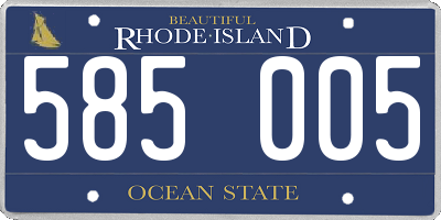RI license plate 585005