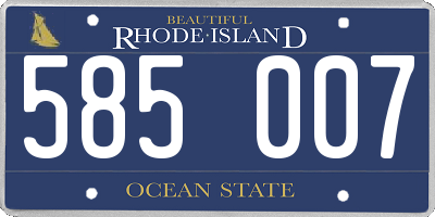 RI license plate 585007