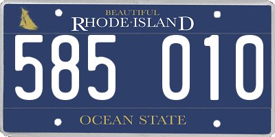 RI license plate 585010