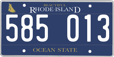 RI license plate 585013