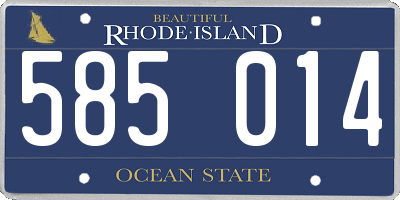 RI license plate 585014