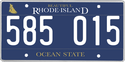 RI license plate 585015