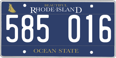 RI license plate 585016
