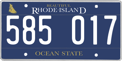 RI license plate 585017