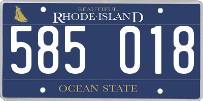 RI license plate 585018