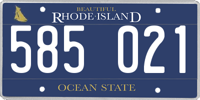 RI license plate 585021