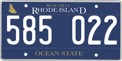 RI license plate 585022
