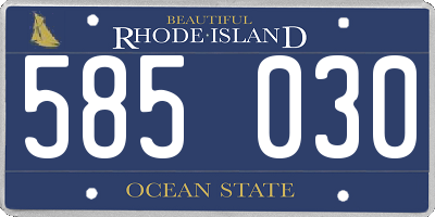 RI license plate 585030