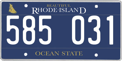RI license plate 585031