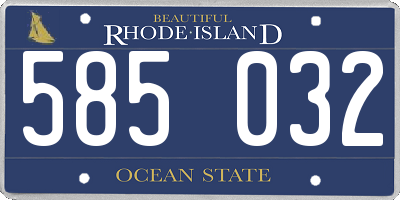 RI license plate 585032