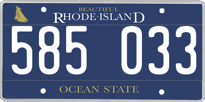 RI license plate 585033