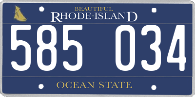 RI license plate 585034